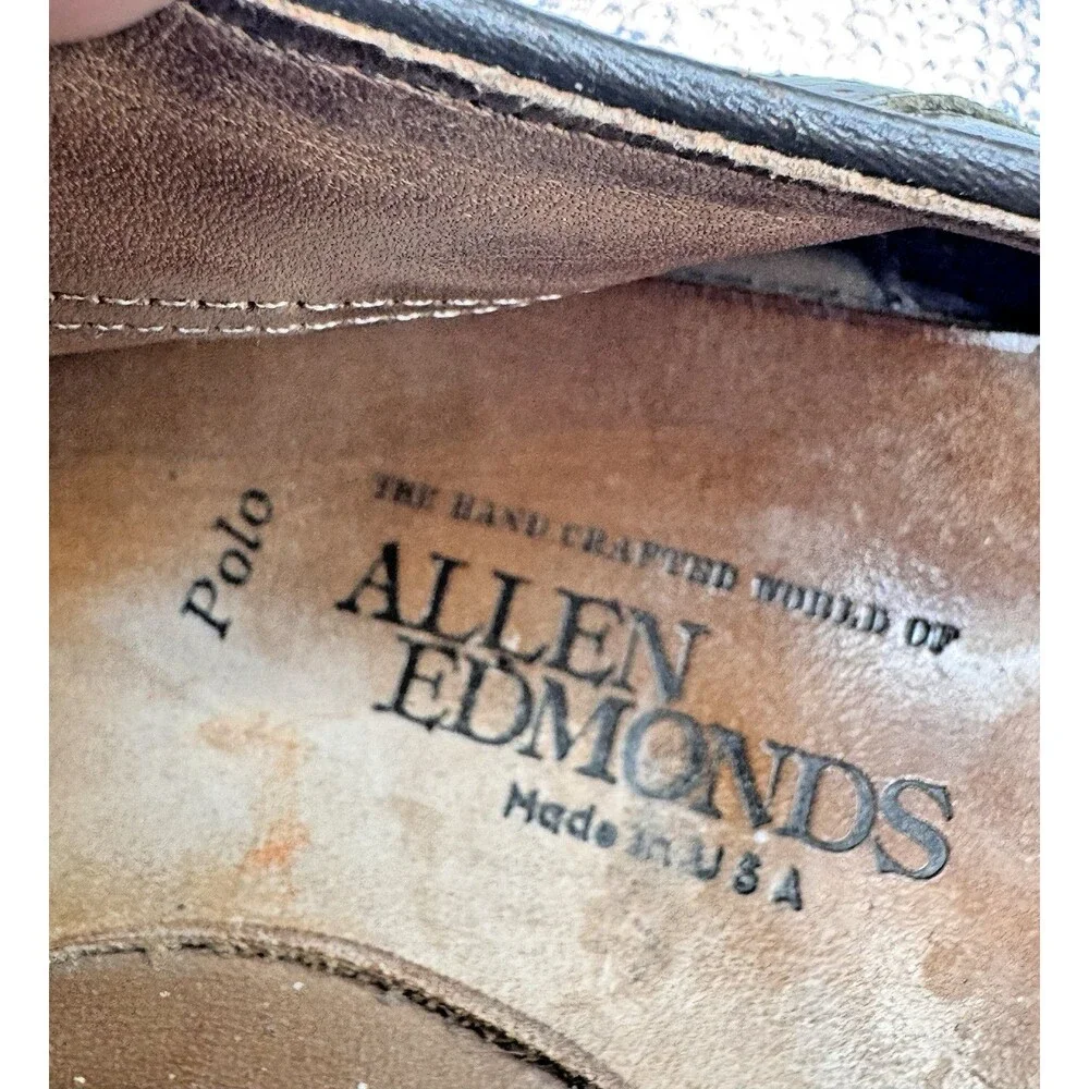Vintage Allen Edmonds Polo Saddle Oxford Brown 10.5D USA Re-Soled Leather Shoes